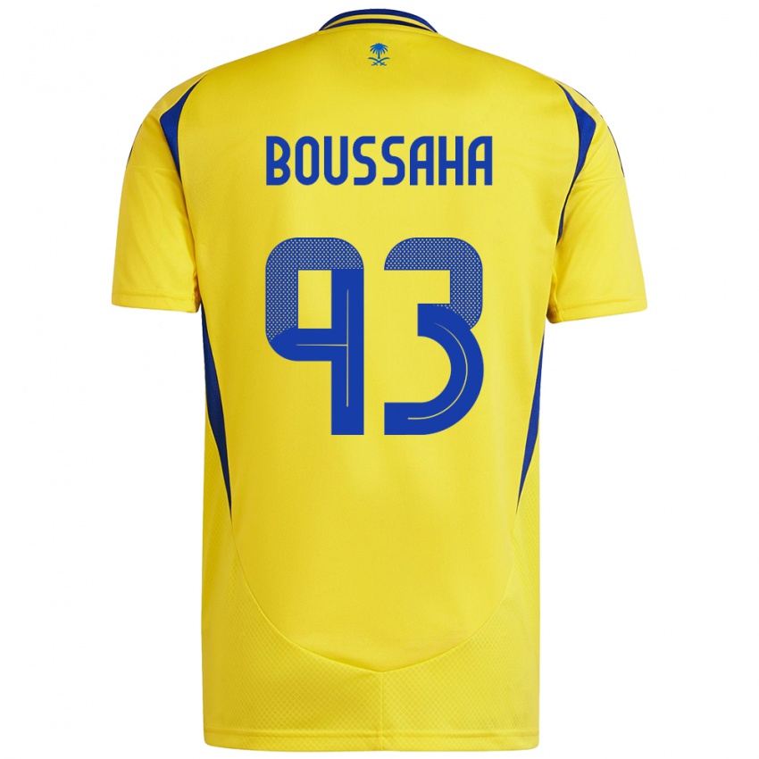 Herren Lina Boussaha #93 Gelb Blau Heimtrikot Trikot 2024/25 T-Shirt