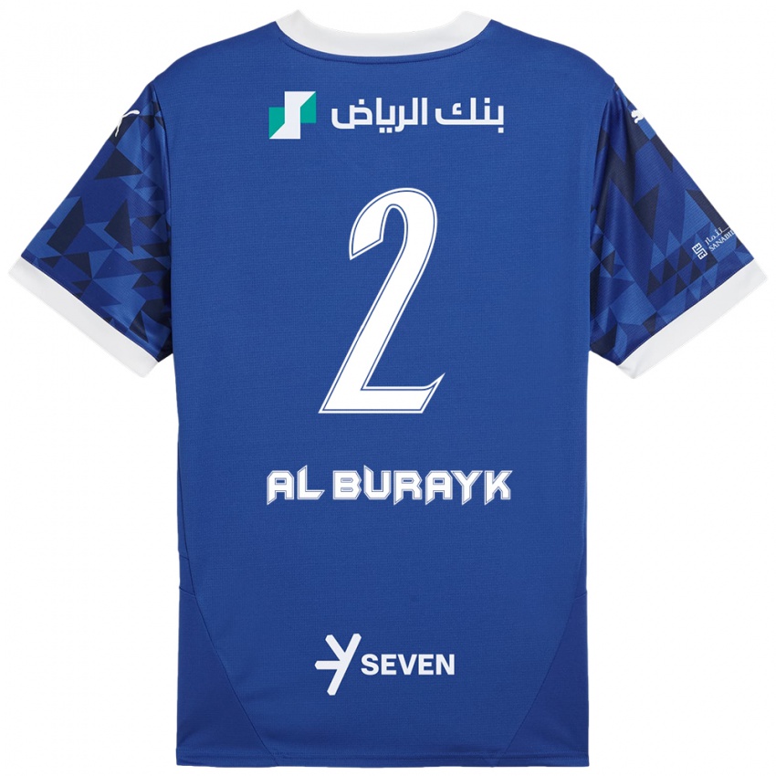 Herren Mohammed Al-Burayk #2 Dunkelblau Weiß Heimtrikot Trikot 2024/25 T-Shirt