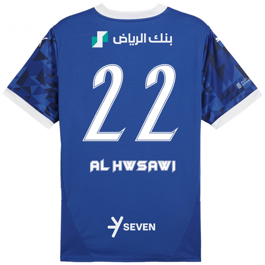 Herren Shorouq Al-Hwsawi #22 Dunkelblau Weiß Heimtrikot Trikot 2024/25 T-Shirt