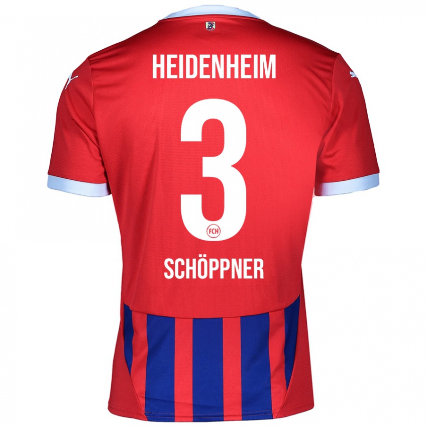 Herren Jan Schöppner #3 Rot Blau Heimtrikot Trikot 2024/25 T-Shirt