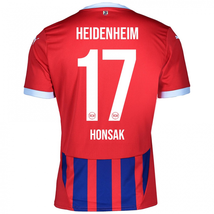 Herren Mathias Honsak #17 Rot Blau Heimtrikot Trikot 2024/25 T-Shirt