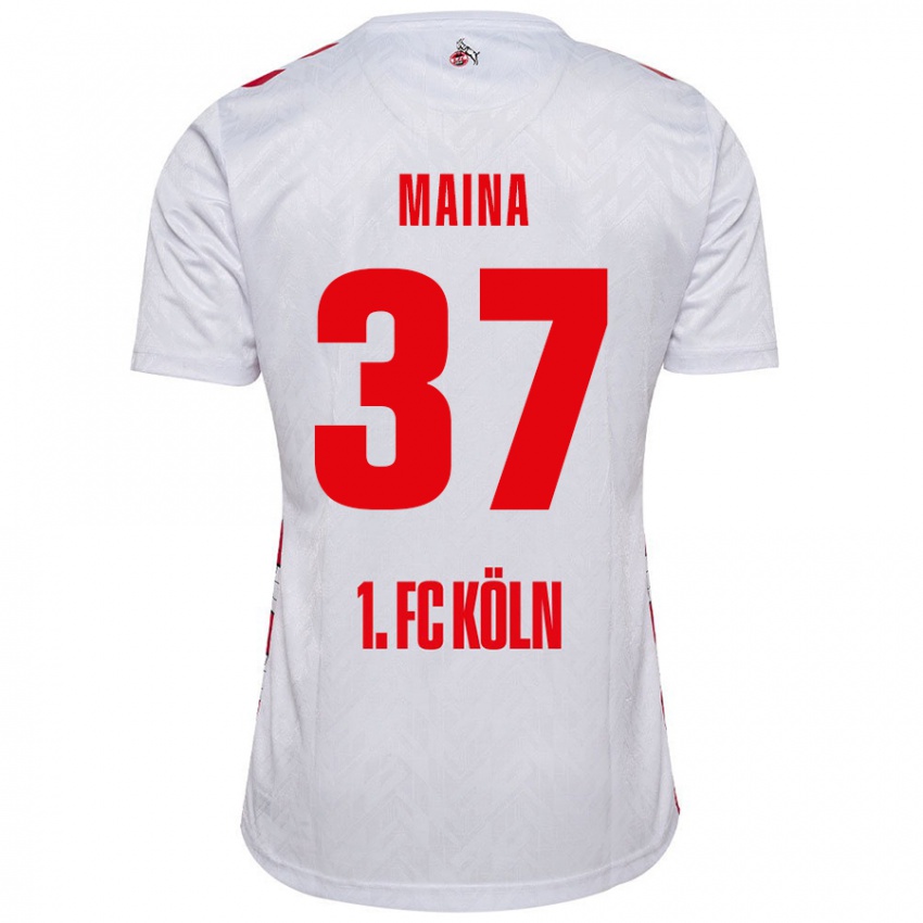 Herren Linton Maina #37 Weiß Rot Heimtrikot Trikot 2024/25 T-Shirt