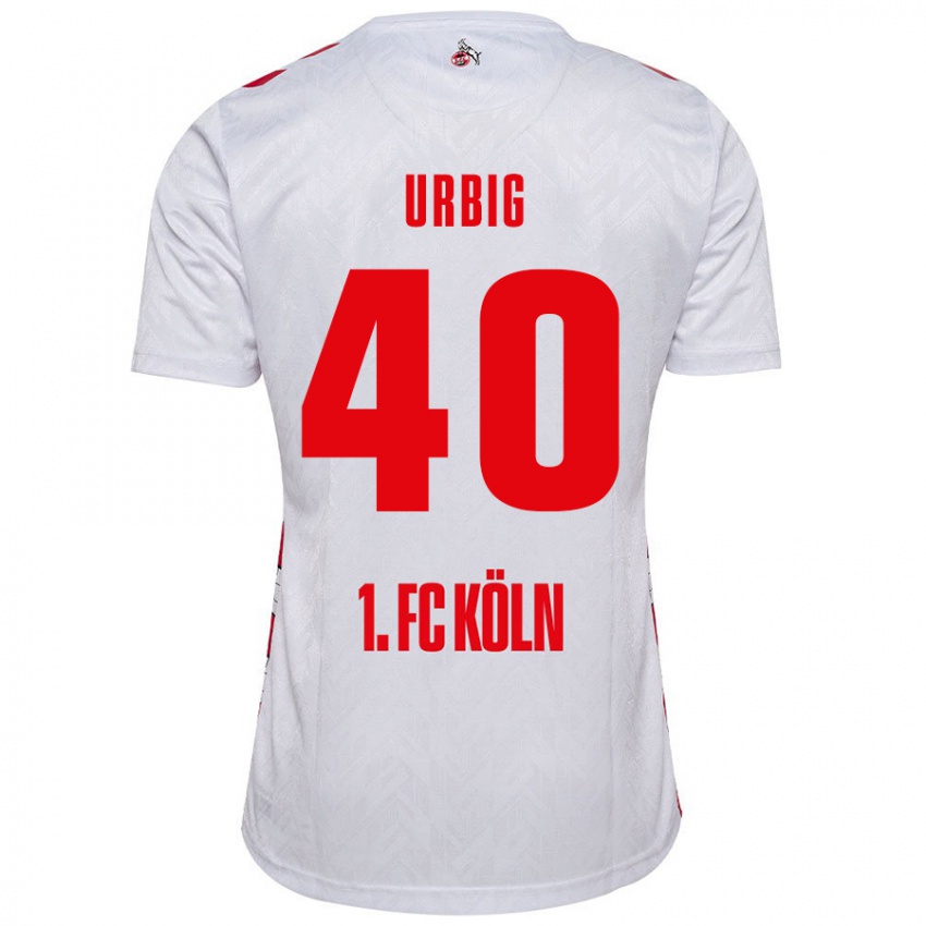 Herren Jonas Urbig #40 Weiß Rot Heimtrikot Trikot 2024/25 T-Shirt