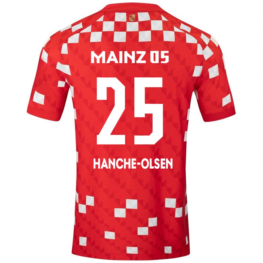 Herren Andreas Hanche-Olsen #25 Weiß Rot Heimtrikot Trikot 2024/25 T-Shirt