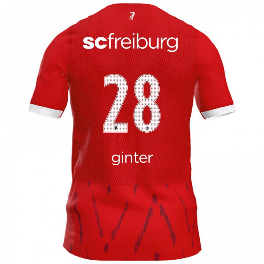 Herren Matthias Ginter #28 Rot Heimtrikot Trikot 2024/25 T-Shirt