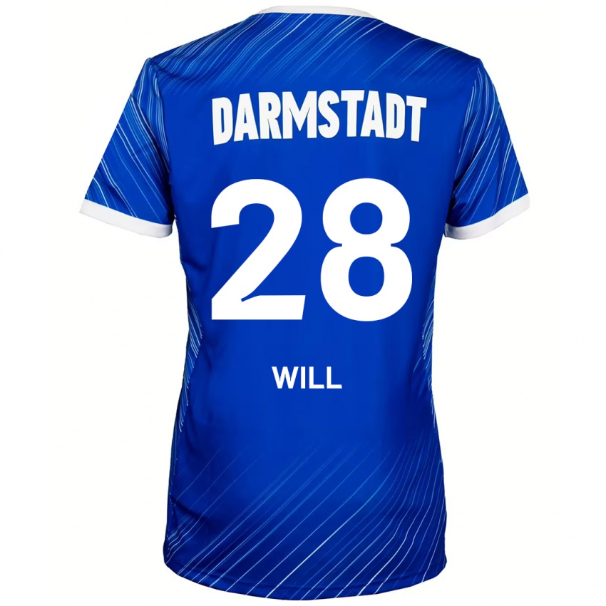 Herren Paul Will #28 Blau Weiß Heimtrikot Trikot 2024/25 T-Shirt