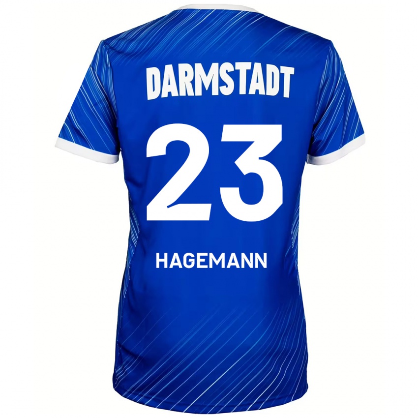 Herren Emil Hagemann #23 Blau Weiß Heimtrikot Trikot 2024/25 T-Shirt