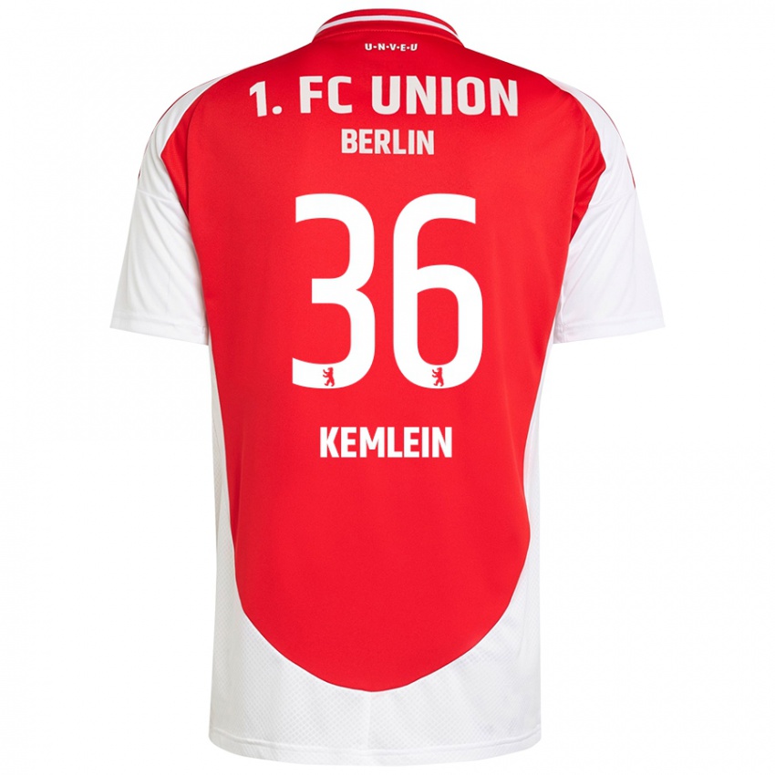 Herren Aljoscha Kemlein #36 Rot Weiß Heimtrikot Trikot 2024/25 T-Shirt