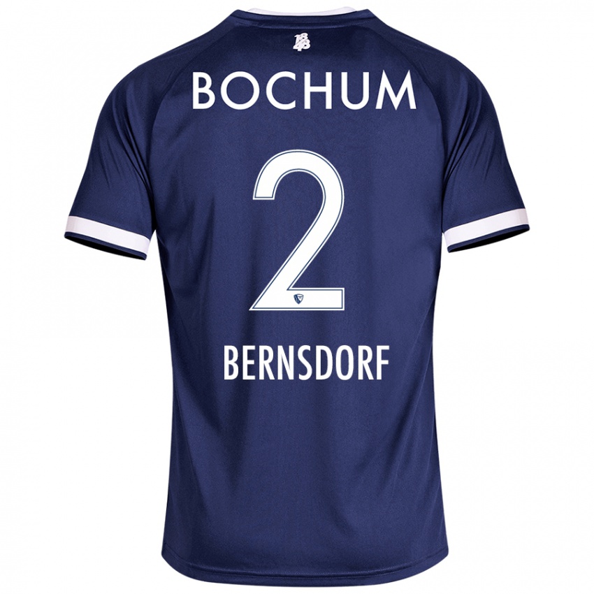 Herren Luca Bernsdorf #2 Dunkelblau Heimtrikot Trikot 2024/25 T-Shirt