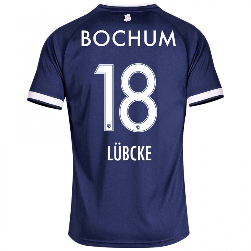 Herren Niklas Lübcke #18 Dunkelblau Heimtrikot Trikot 2024/25 T-Shirt