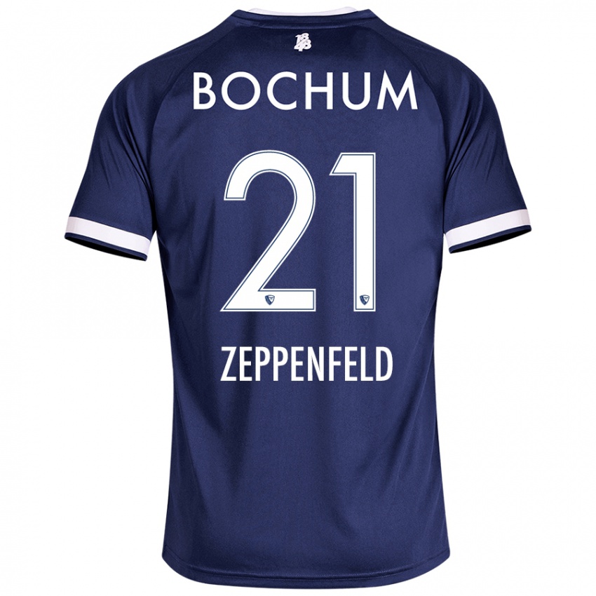 Herren Paul Zeppenfeld #21 Dunkelblau Heimtrikot Trikot 2024/25 T-Shirt