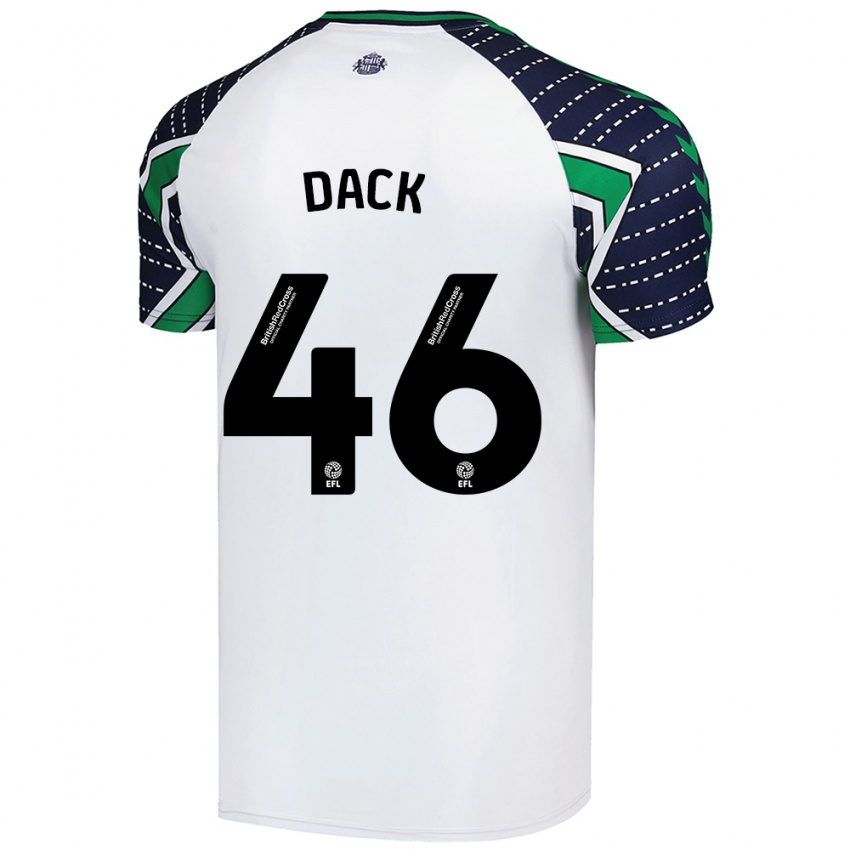 Herren Bradley Dack #46 Weiß Auswärtstrikot Trikot 2024/25 T-Shirt