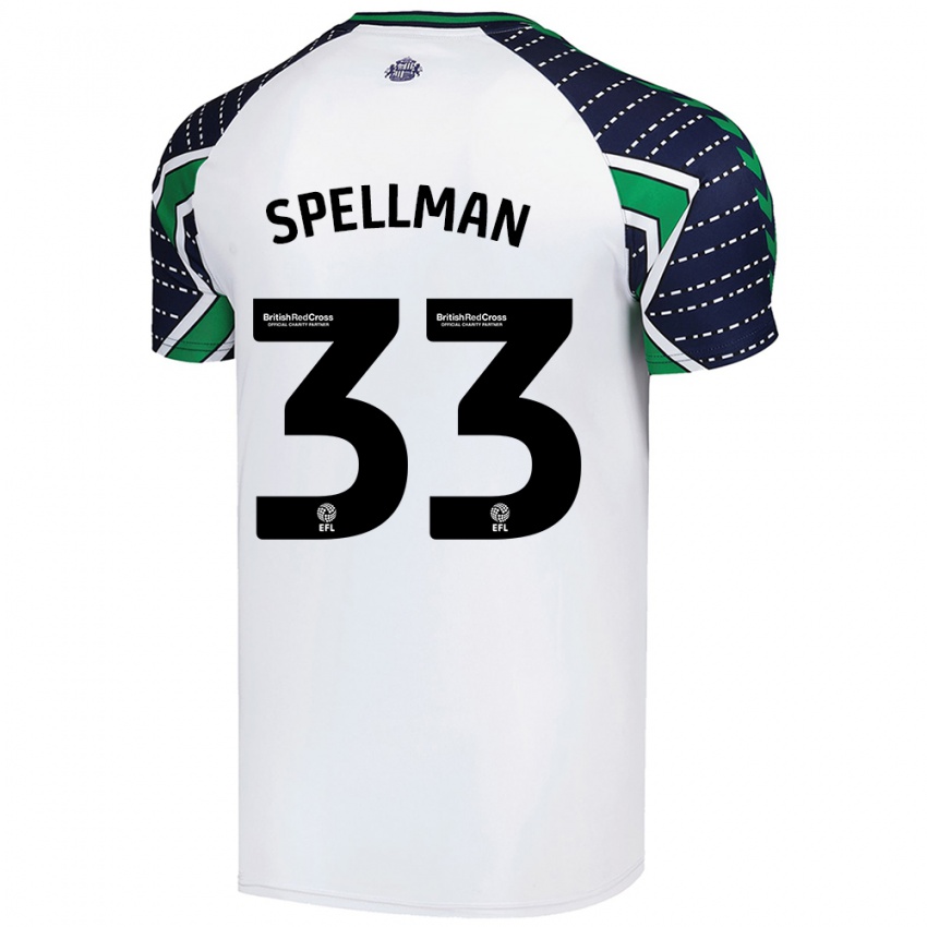 Herren Michael Spellman #33 Weiß Auswärtstrikot Trikot 2024/25 T-Shirt