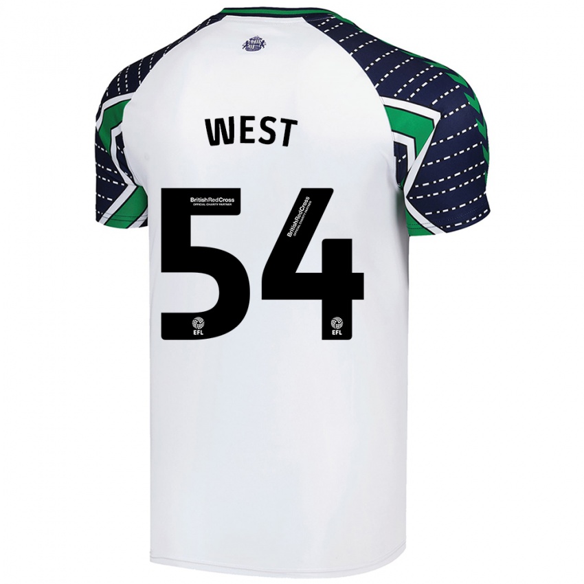 Herren Ella West #54 Weiß Auswärtstrikot Trikot 2024/25 T-Shirt