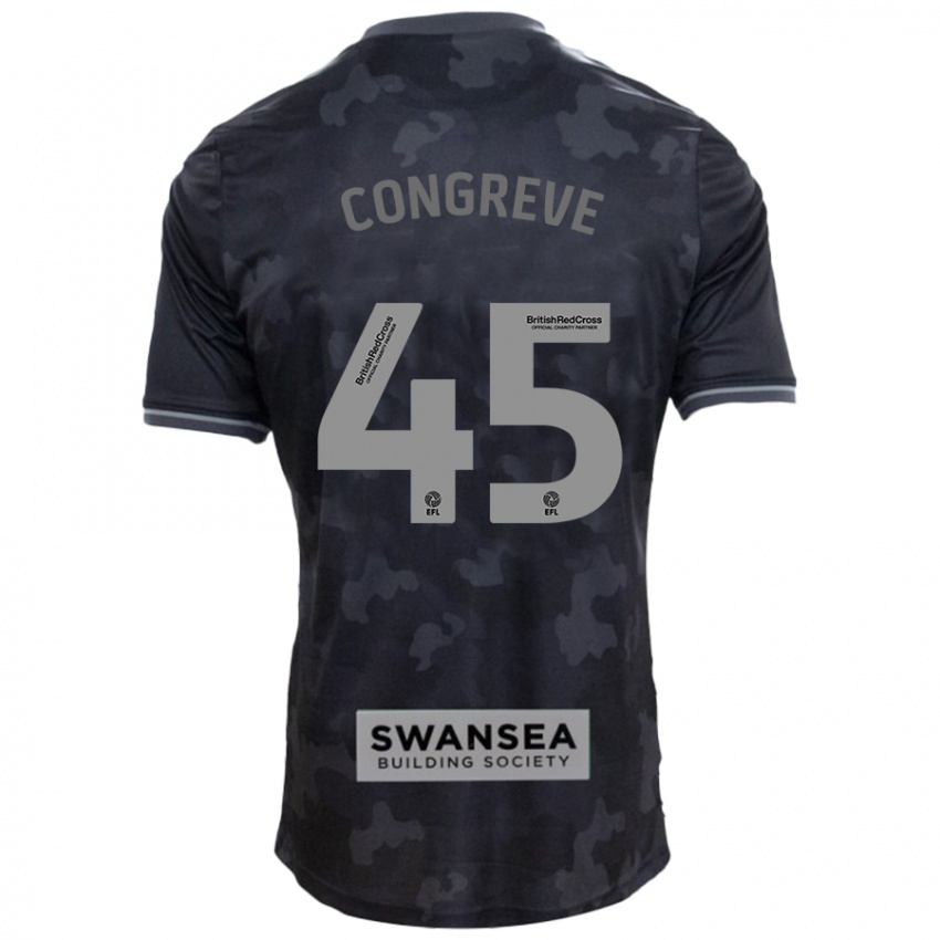 Herren Cameron Congreve #45 Schwarz Auswärtstrikot Trikot 2024/25 T-Shirt