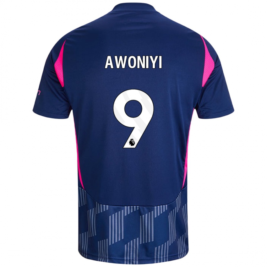 Herren Taiwo Awoniyi #9 Königsblau Rosa Auswärtstrikot Trikot 2024/25 T-Shirt