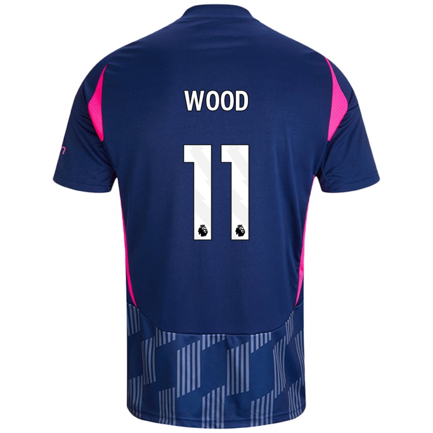 Herren Chris Wood #11 Königsblau Rosa Auswärtstrikot Trikot 2024/25 T-Shirt