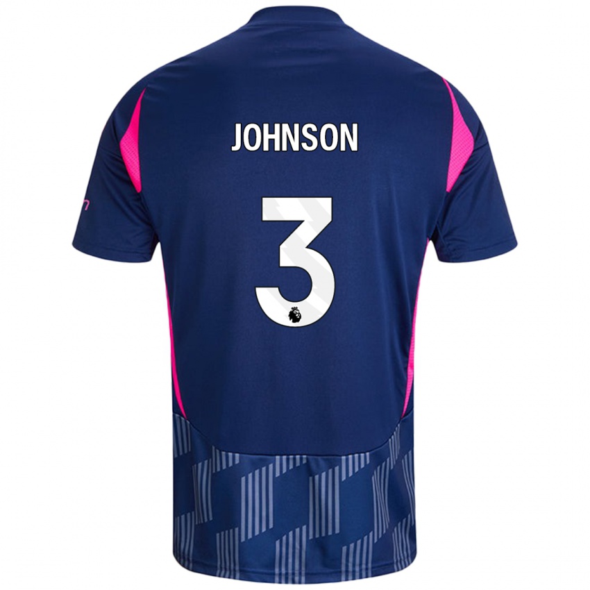 Herren Nat Johnson #3 Königsblau Rosa Auswärtstrikot Trikot 2024/25 T-Shirt