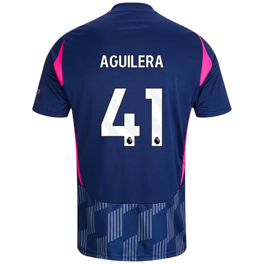 Herren Brandon Aguilera #41 Königsblau Rosa Auswärtstrikot Trikot 2024/25 T-Shirt