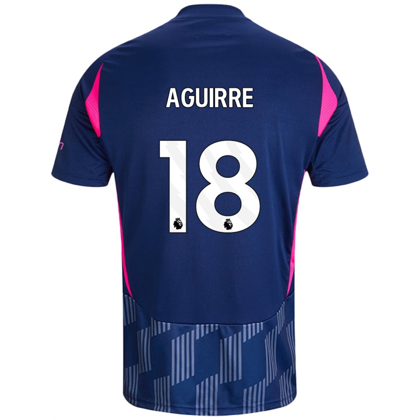 Herren Aja Aguirre #18 Königsblau Rosa Auswärtstrikot Trikot 2024/25 T-Shirt