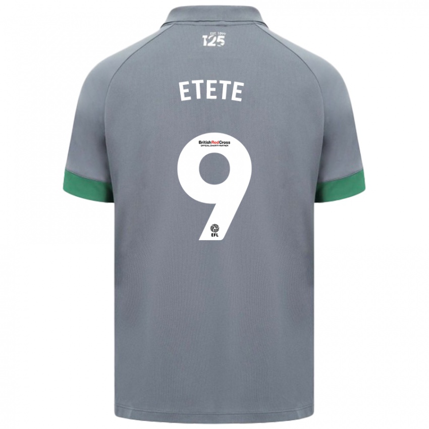 Herren Kion Etete #9 Dunkelgrau Auswärtstrikot Trikot 2024/25 T-Shirt