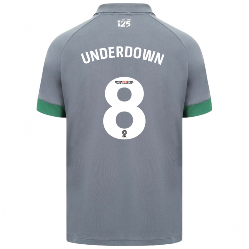 Herren Kanisha Underdown #8 Dunkelgrau Auswärtstrikot Trikot 2024/25 T-Shirt