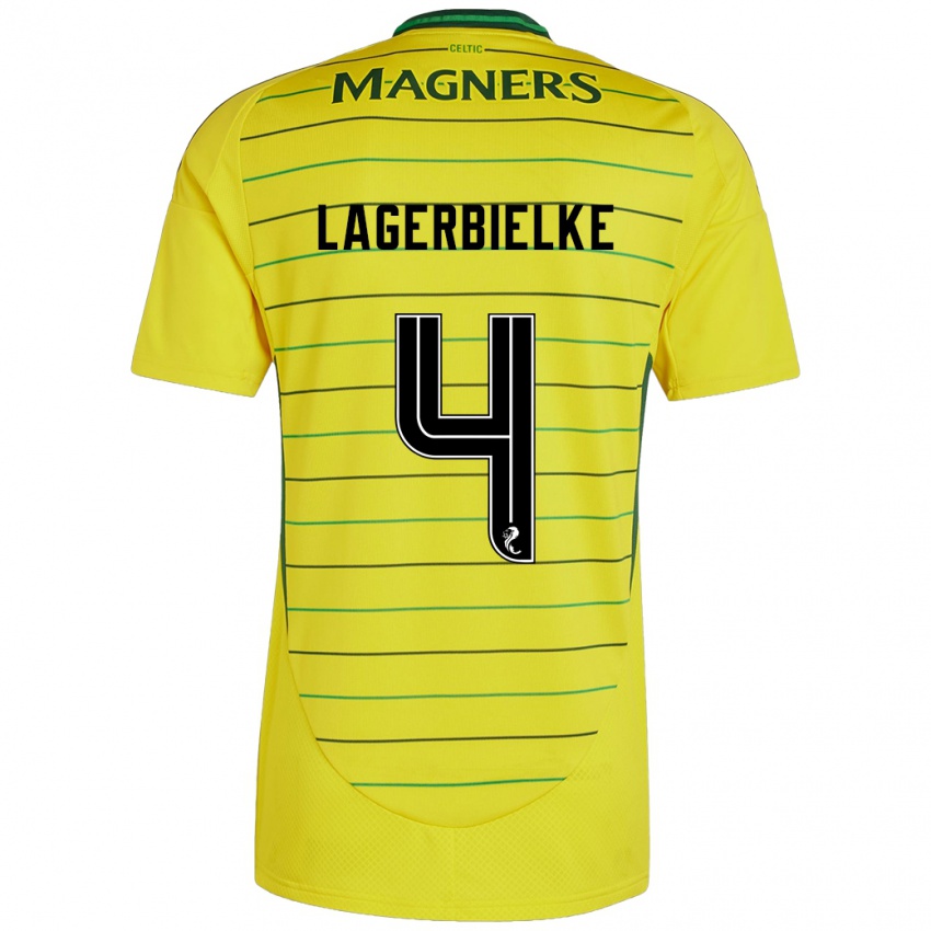 Herren Gustaf Lagerbielke #4 Gelb Auswärtstrikot Trikot 2024/25 T-Shirt