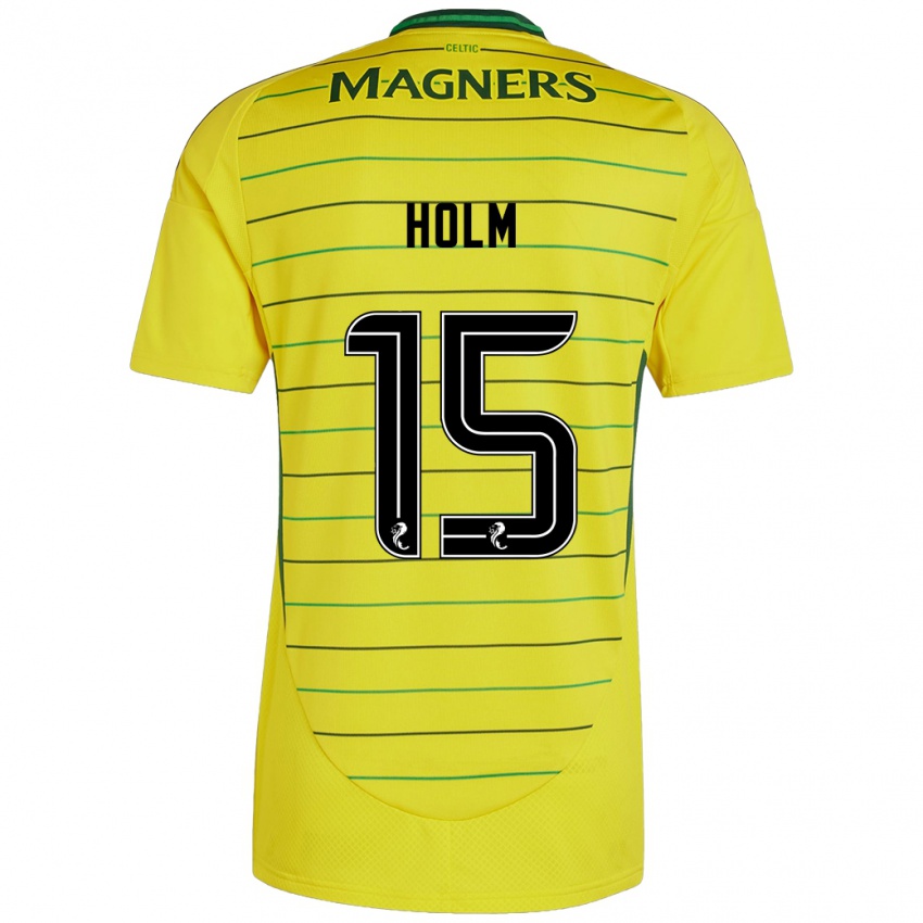 Herren Odin Thiago Holm #15 Gelb Auswärtstrikot Trikot 2024/25 T-Shirt