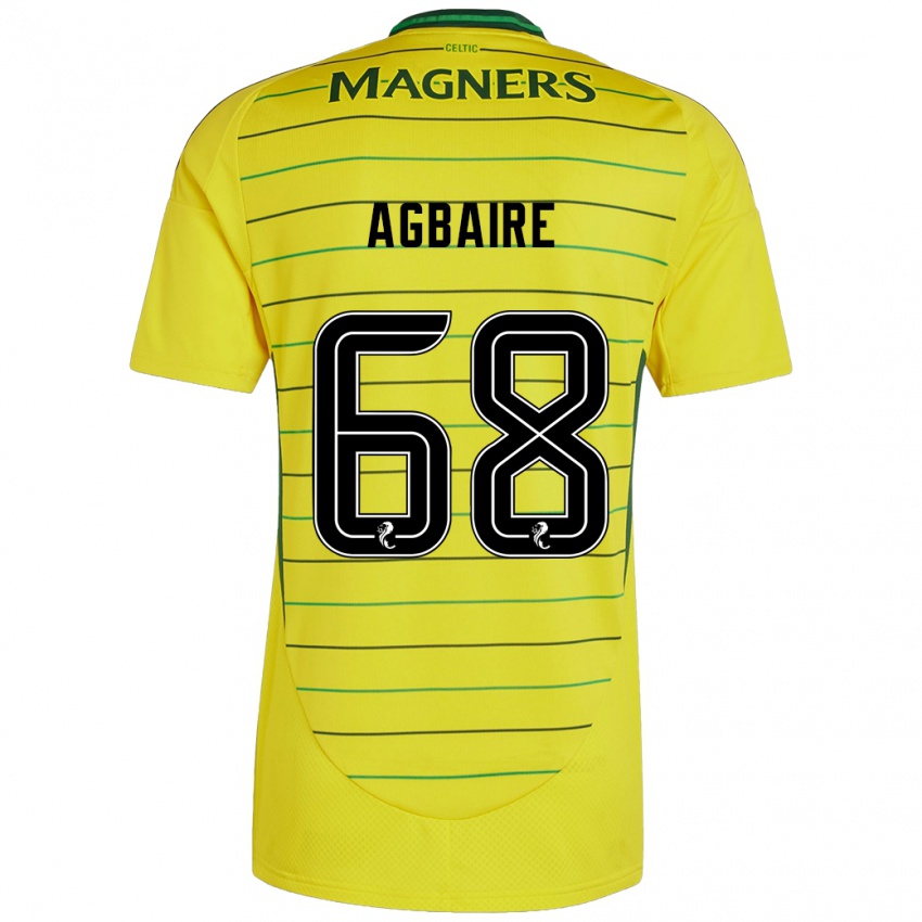 Herren Lenny Agbaire #68 Gelb Auswärtstrikot Trikot 2024/25 T-Shirt