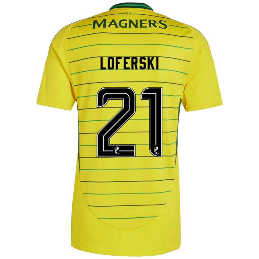 Herren Kit Loferski #21 Gelb Auswärtstrikot Trikot 2024/25 T-Shirt