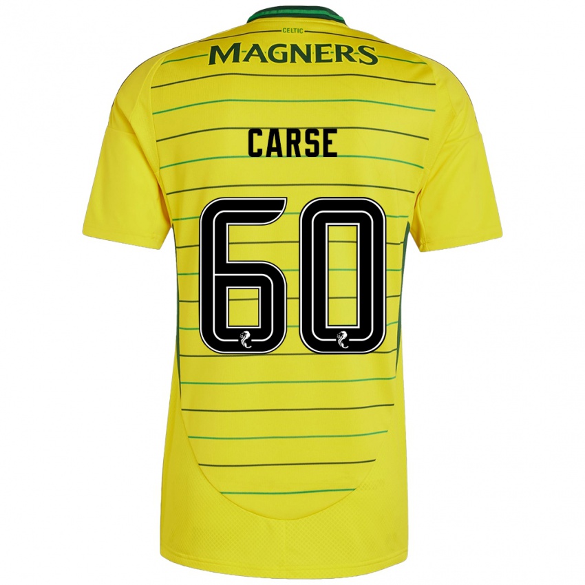 Herren Mackenzie Carse #60 Gelb Auswärtstrikot Trikot 2024/25 T-Shirt