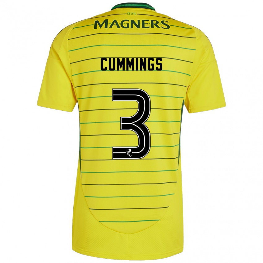 Herren Sydney Cummings #3 Gelb Auswärtstrikot Trikot 2024/25 T-Shirt