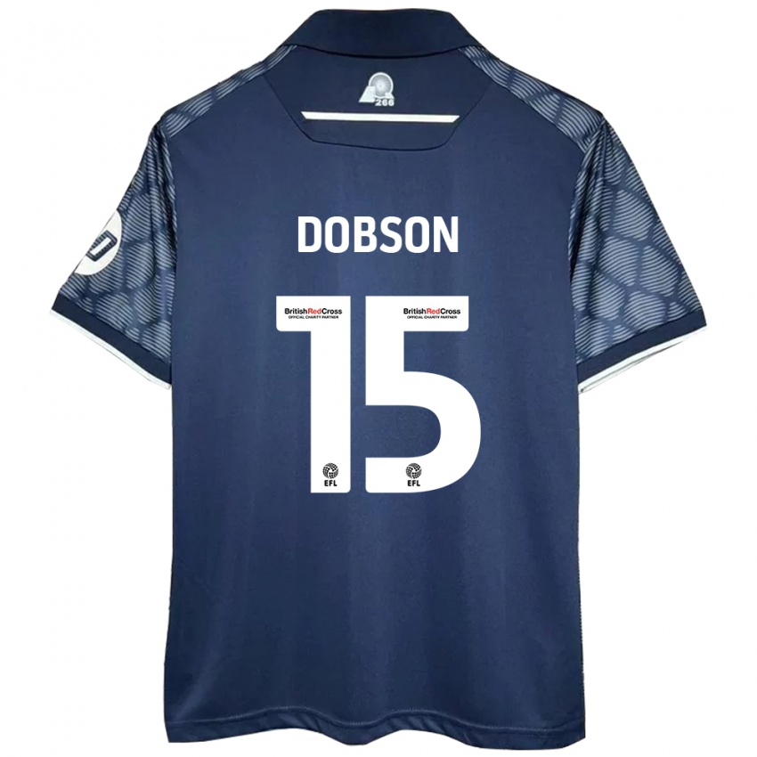 Herren George Dobson #15 Schwarz Auswärtstrikot Trikot 2024/25 T-Shirt