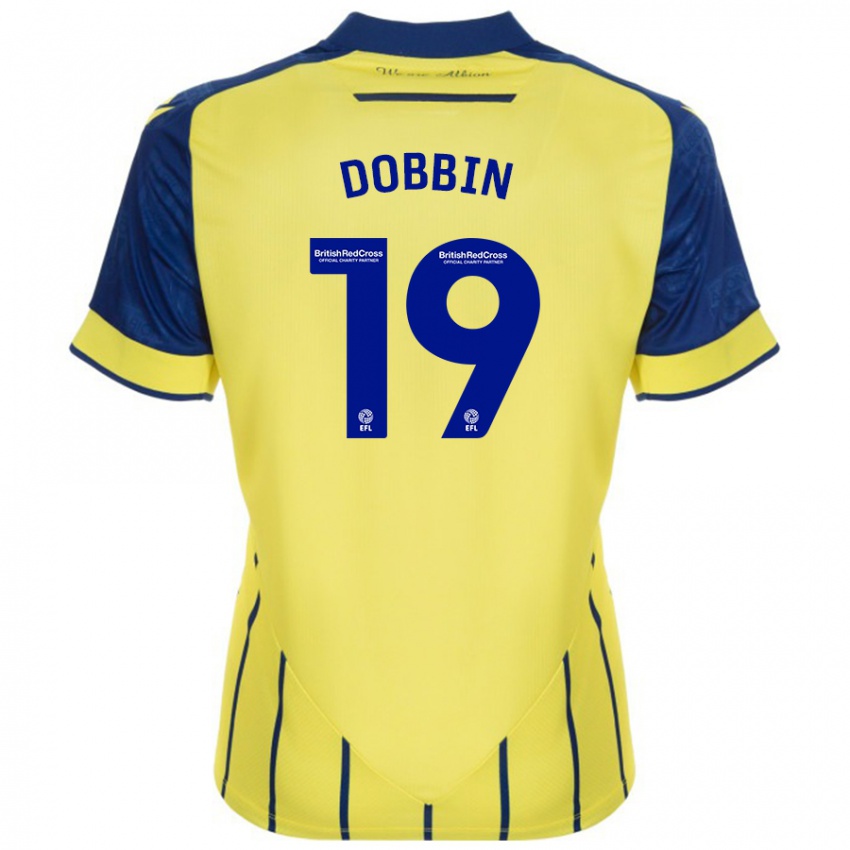 Herren Lewis Dobbin #19 Gelb Blau Auswärtstrikot Trikot 2024/25 T-Shirt