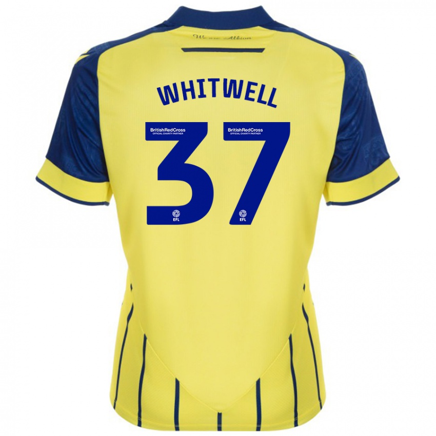 Herren Harry Whitwell #37 Gelb Blau Auswärtstrikot Trikot 2024/25 T-Shirt