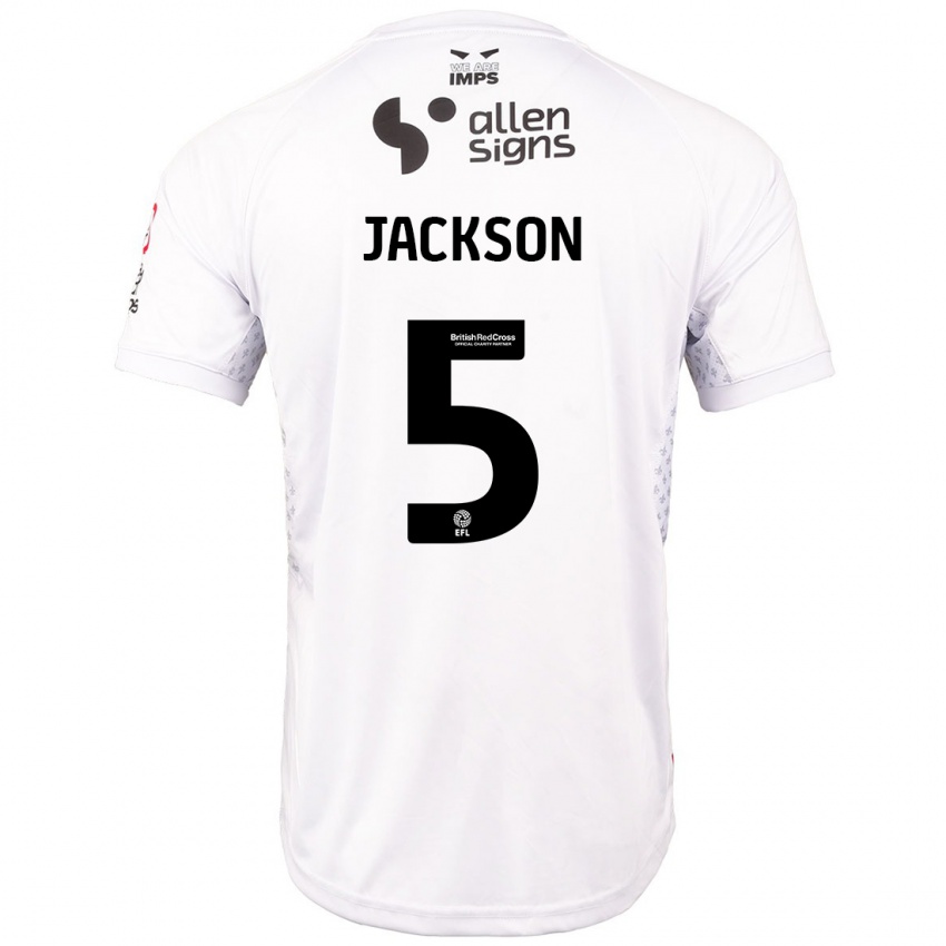 Herren Adam Jackson #5 Rot Weiß Auswärtstrikot Trikot 2024/25 T-Shirt