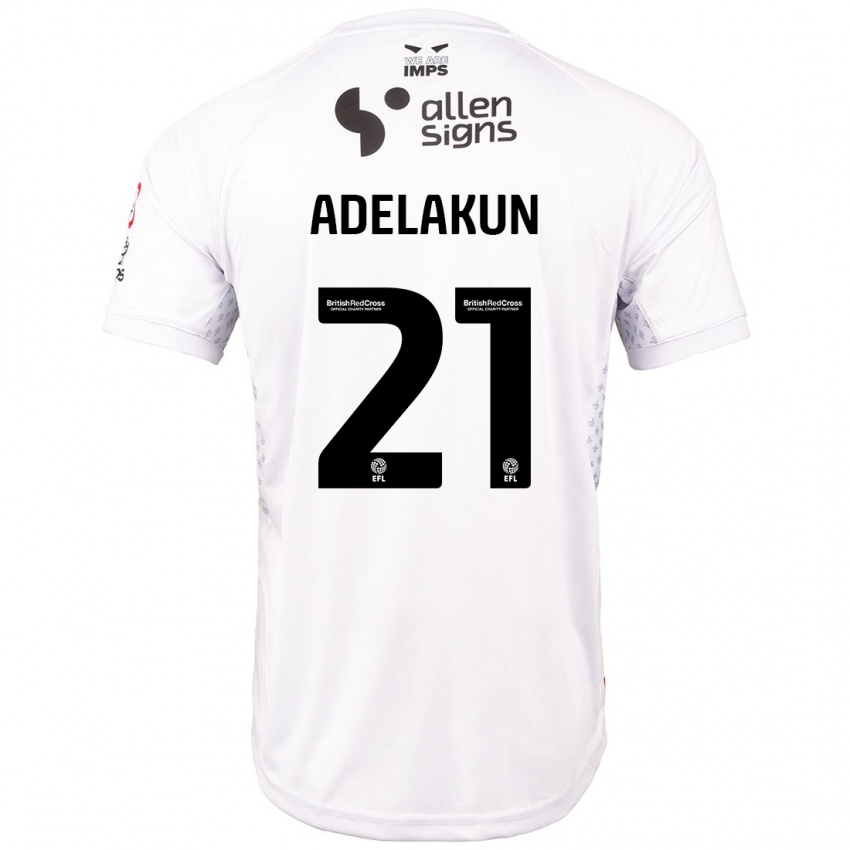 Herren Hakeeb Adelakun #21 Rot Weiß Auswärtstrikot Trikot 2024/25 T-Shirt