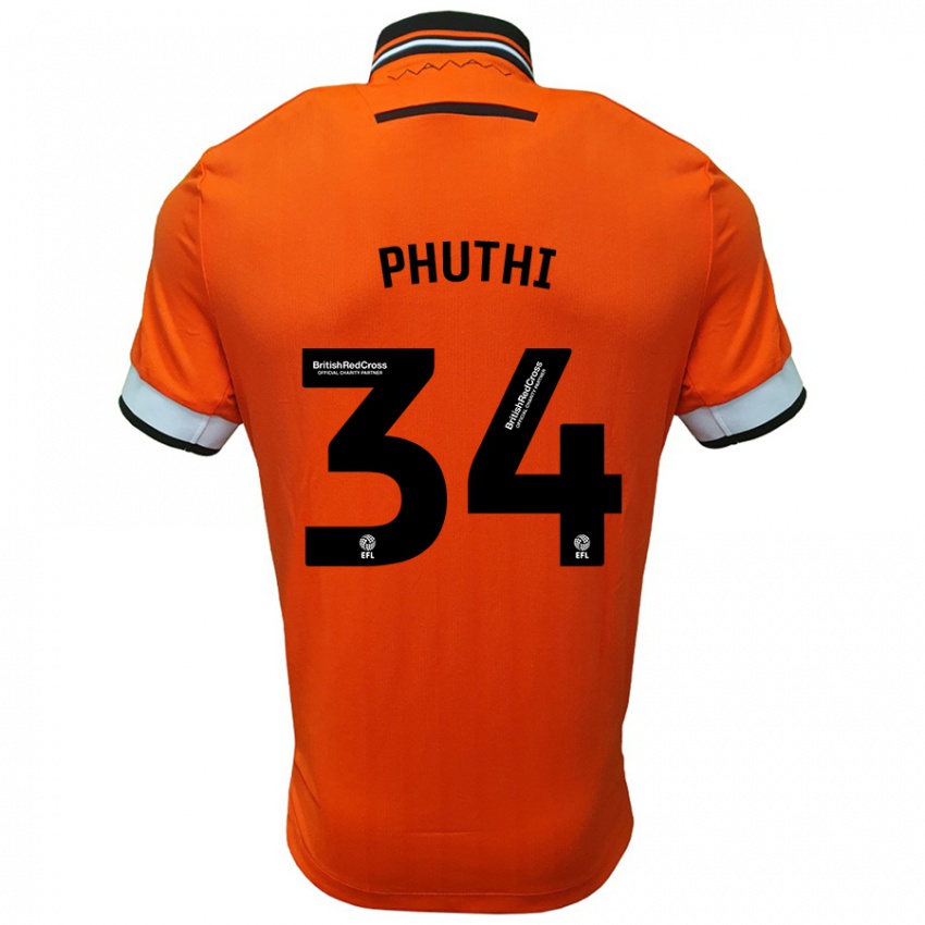 Herren Joey Phuthi #34 Orange Weiß Auswärtstrikot Trikot 2024/25 T-Shirt