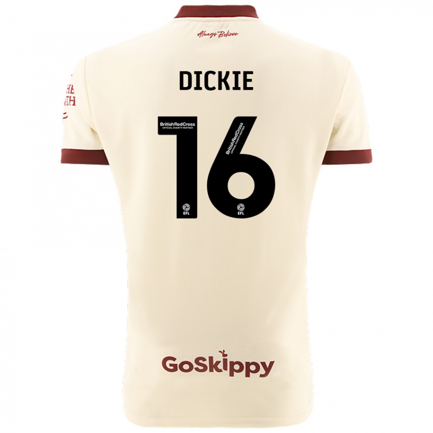 Herren Rob Dickie #16 Cremeweiß Auswärtstrikot Trikot 2024/25 T-Shirt