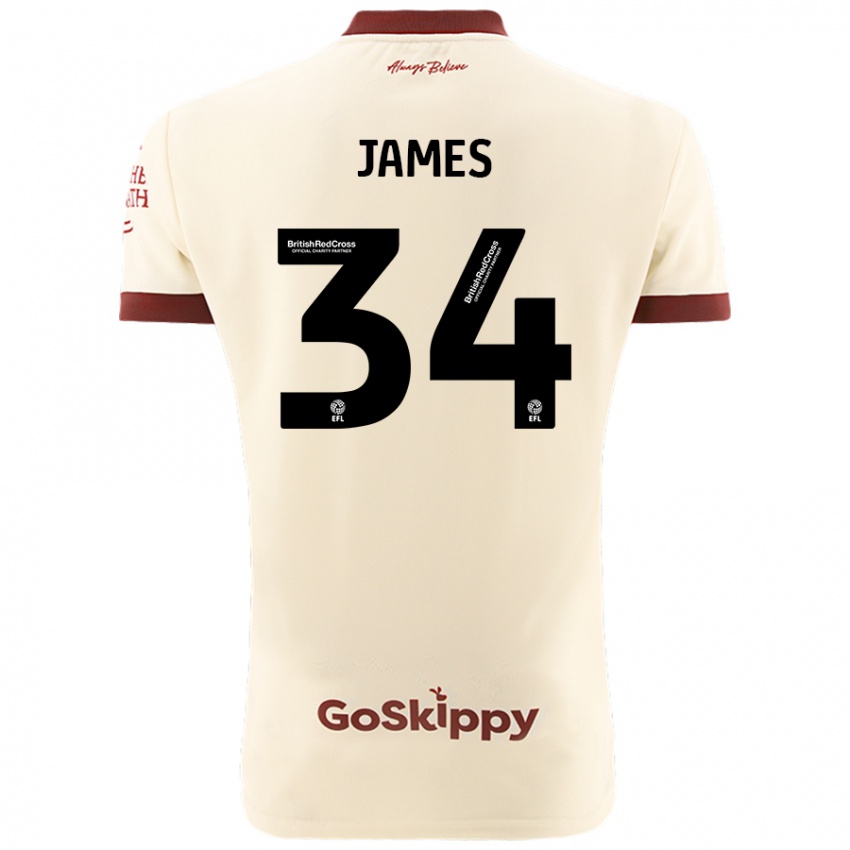 Herren Joseph James #34 Cremeweiß Auswärtstrikot Trikot 2024/25 T-Shirt