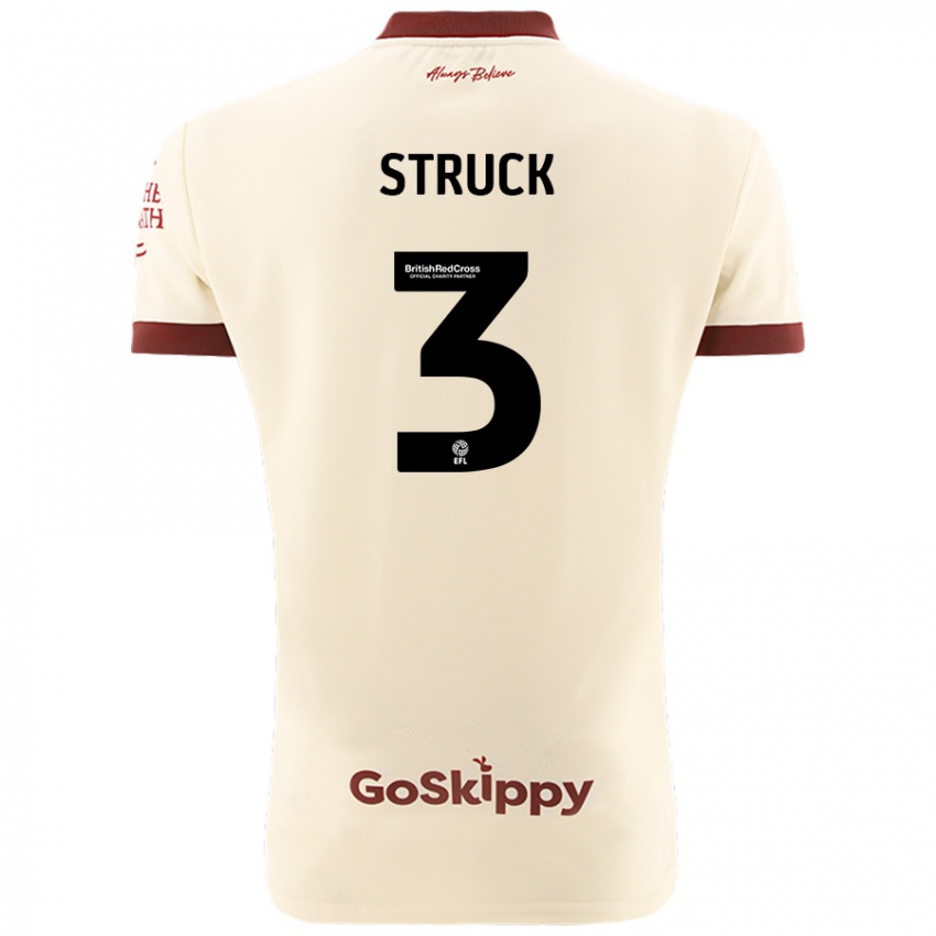 Herren Sille Struck #3 Cremeweiß Auswärtstrikot Trikot 2024/25 T-Shirt