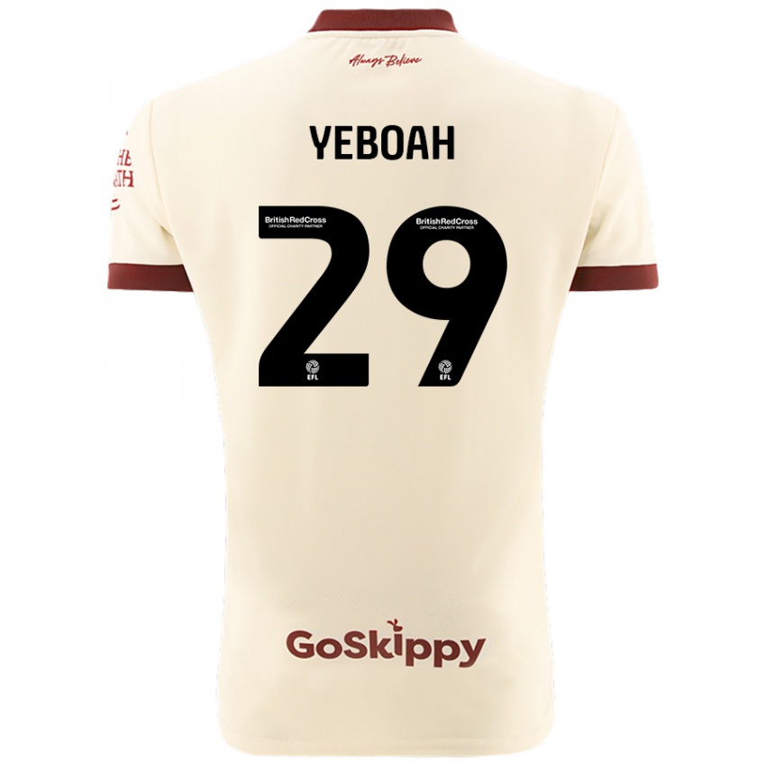 Herren Ephraim Yeboah #29 Cremeweiß Auswärtstrikot Trikot 2024/25 T-Shirt