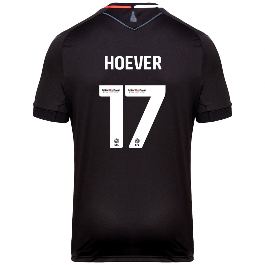 Herren Ki-Jana Hoever #17 Schwarz Auswärtstrikot Trikot 2024/25 T-Shirt