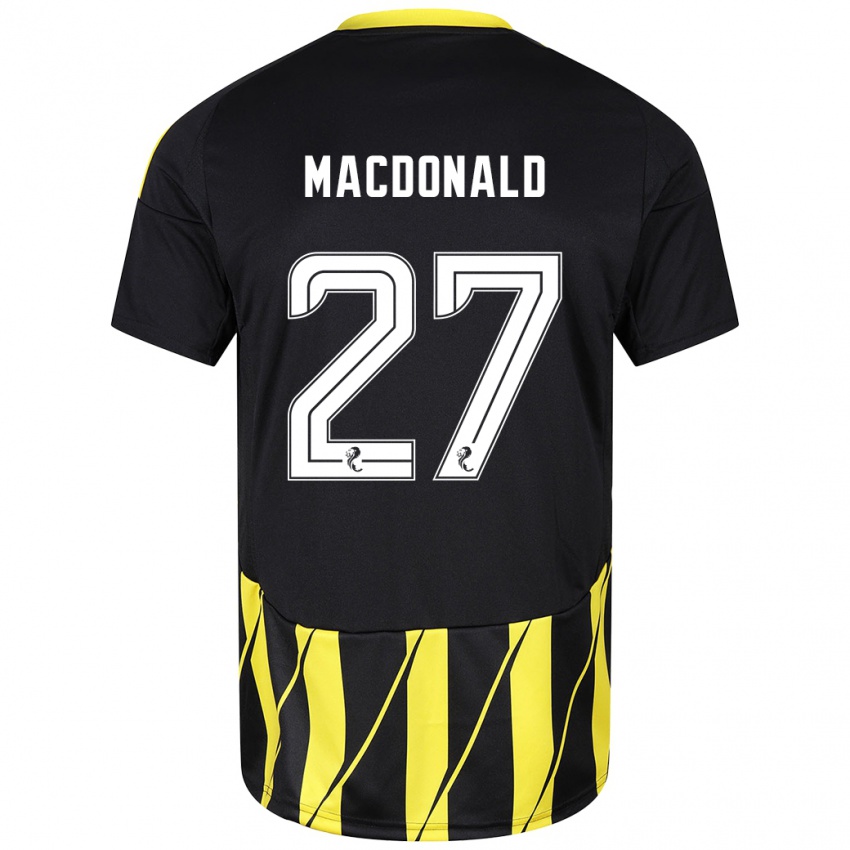 Herren Angus Macdonald #27 Schwarz Gelb Auswärtstrikot Trikot 2024/25 T-Shirt