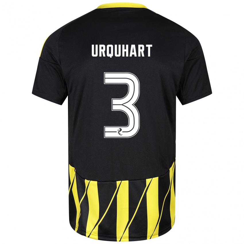 Herren Millie Urquhart #3 Schwarz Gelb Auswärtstrikot Trikot 2024/25 T-Shirt