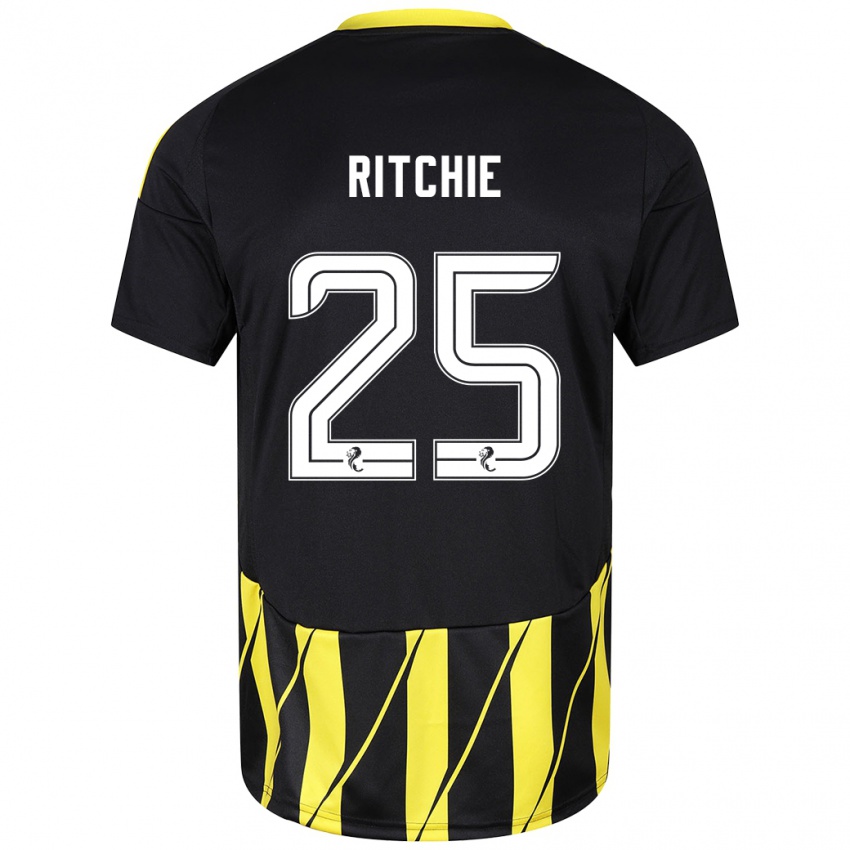 Herren Tom Ritchie #25 Schwarz Gelb Auswärtstrikot Trikot 2024/25 T-Shirt