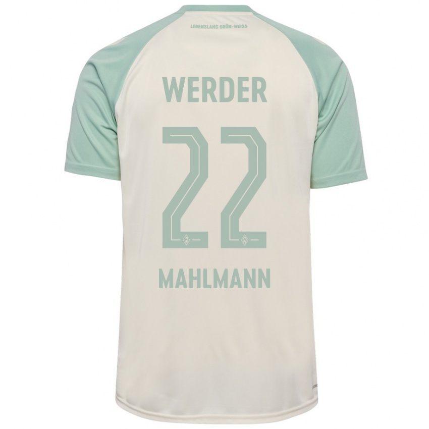 Herren Justus Mahlmann #22 Cremeweiß Hellgrün Auswärtstrikot Trikot 2024/25 T-Shirt