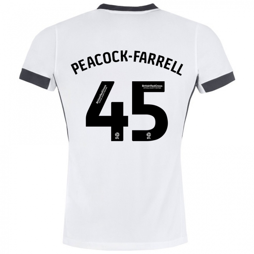 Herren Bailey Peacock-Farrell #45 Weiß Schwarz Auswärtstrikot Trikot 2024/25 T-Shirt