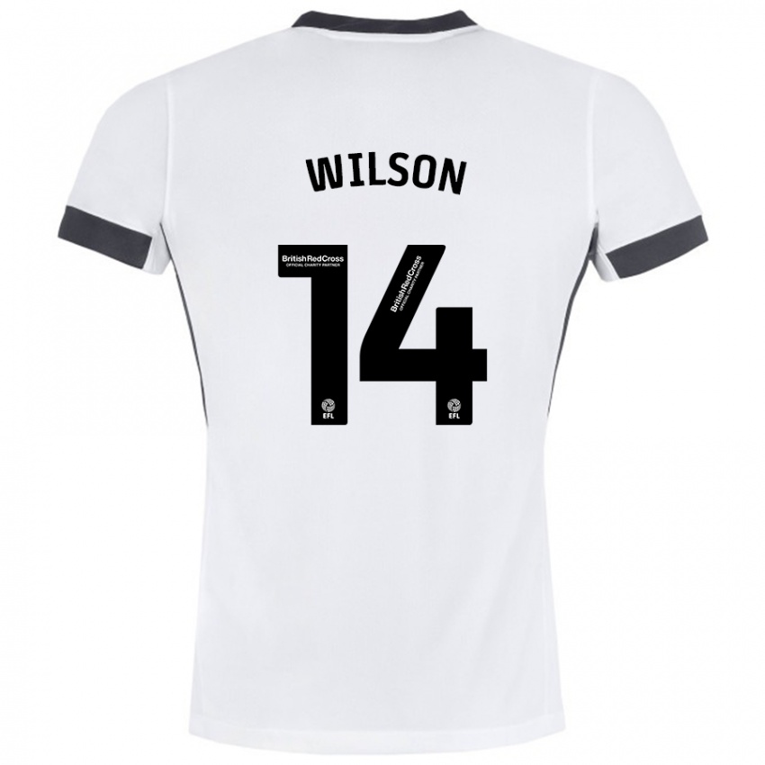 Herren Siobhan Wilson #14 Weiß Schwarz Auswärtstrikot Trikot 2024/25 T-Shirt