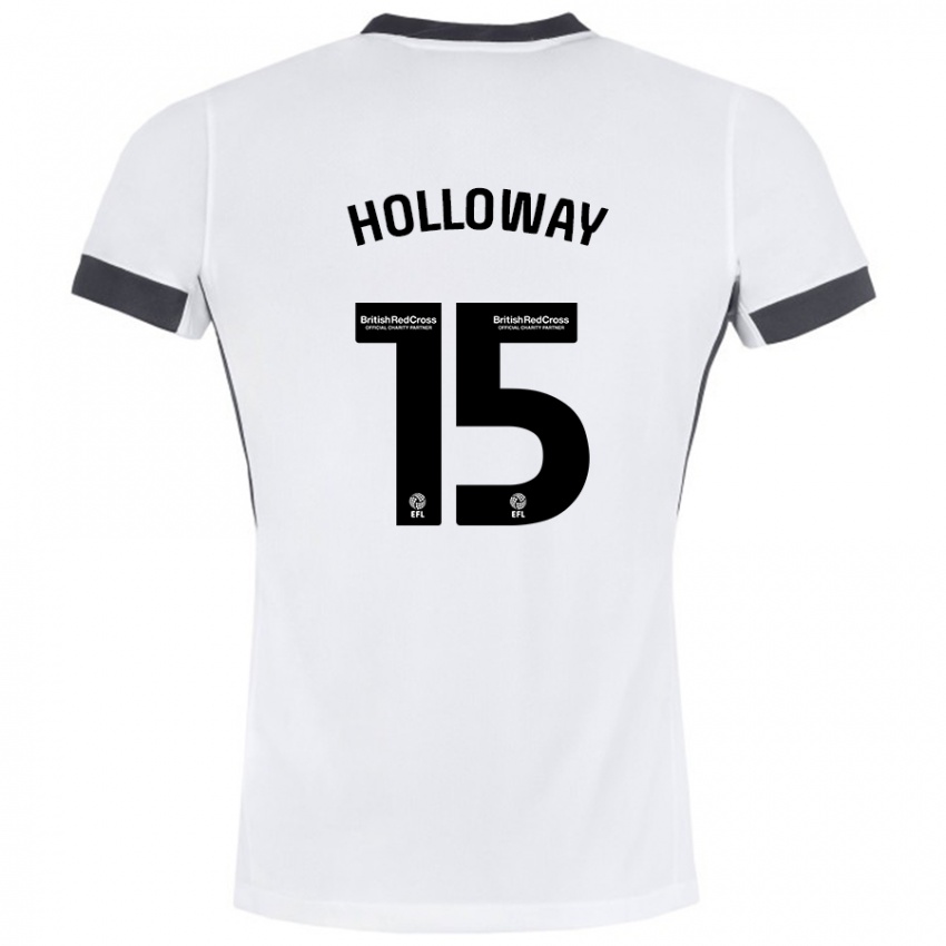 Herren Rebecca Holloway #15 Weiß Schwarz Auswärtstrikot Trikot 2024/25 T-Shirt